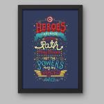 ZIG ZAG Elevate Your Space with Stunning Resin Art Laminated Wall Art in Black Frame (Heroes)