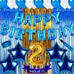 FANEX Solid 2nd Happy Birthday Decoration Combo (Pack of 73)