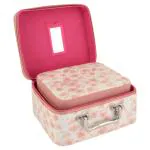 Clarabae Makeup Vanity Box for Women Professional Vanity Case With Zipper Closure Multipurpose Travel Flat Shape Makeup Cosmetic Vanity Box Organizer For Makeup Artist (Pink)