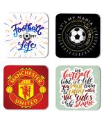 Whats Your Kick Football Games Football Is My Life Quotes Printed Set of 4 Coaster With Metal Stand