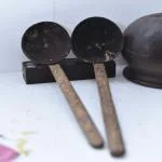 Beetroots Coconut Shell Cooking Spoon Wooden Spoon (Pack of 2), Eco Friendly Natural & Handmade Coconut Shell and Coconut Wood Heat Resistant & Durable