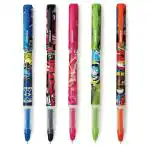Unomax Fountain Slim Ink Pen, Set of 10, Disney Toons(2pc Blister Card Each- Tinker Bell, Monsters, Disney Cars, The Incredibles, Toy Story), Blue, Free 2pc Jumbo Ink Catridges