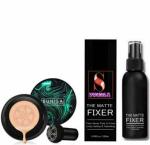 BIOAQUA BB and CC Cream Foundation With Mushroom Head Air Cushion 20g and 1 The Matte Fixer - (Pack of 2)