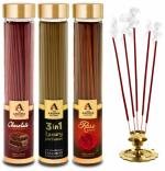 The Aroma Factory Chocolate, 3 in 1 & Rose Incense Stick Agarbatti Bottle of 3 x 100g Incomplete