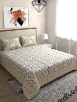 Salona Bichona 100% Cotton 120 Tc 1 Double Bedsheet 2 Pillow Cover