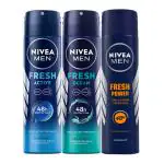 Nivea Men Deodorant Combo Pack of 3 (150ml) - Fresh Active, Fresh Ocean, Fresh Power