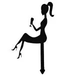 Ubuntu - Sitting Girl Cake Topper - Material MDF Wood - 6in Height - Matte Black - SS1 - Pack of 1