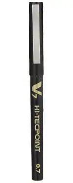 Pilot Hi-Tecpoint V7 Fine Point Liquid Ink Pen | Tip Size - 0.7 MM | Unique Dimple Tip Technology | Ink Colour - Black | Pack of 3