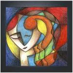 Art Factory Abstract Canvas 16 inch x 16 inch Painting (With Frame)