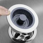 MONYRO 3-in-1 Sink Drain Strainer Multi-Function Sink Filter and Stopper, Kitchen Sink Strainer with Basket, Cover, and Plug Drain Protector for Waste and Debris