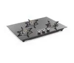 Padmini Indian Burner Auto Ignition 3 Burner Glass Built in Glass Gas Hob Black ISI Certified (303 GL IB HF)