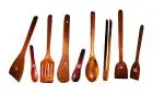 Arman Spoons Brown Teak Wood Spoon Set (Pack Of 9)