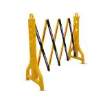 Robustt Yellow & Black Expandable Barricade | 8.3 Feet, Pack of 1 | Adjustable Road Barricade | Safety Barricade with Reflective Strips | Safety Fence for Maintenance, Construction & Traffic Control