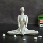 TIED RIBBONS White Resin Yoga Lady Showpiece