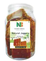 Nature's Bridge Organic Jaggery | Pure Natural Jaggery | Gud Cubes | Chemical Free Gur - 800 Gm Jar
