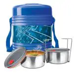 Milton Vector Deluxe 3 Stainless Steel Tiffin Box, 3 Containers, Blue