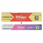 Freshee 72m With 30gm free Aluminium Foil Paper, 11Micron Thick Disposable Silver Foil Roll for Food Wrapping Paper, Parcel & Packing
