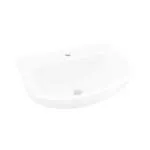 PARRYWARE INDUS STANDARD Series Wall Mounted WASH BASIN (White) With Faucet Hole | 500x400x180mm, Semi Circle | Ceramic Basin/Sink for Bathroom, Living Room | NOT Table / Counter Top | C041B1C