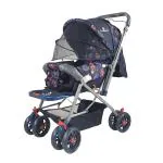 StarAndDaisy Sunrise Baby Stroller & Pram Ultra Soft Cushions, Reversible Handlebar(Blue Print)