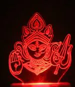 DIONA White 3D Illusion Durga Maa LED Night Lamp 10 cm