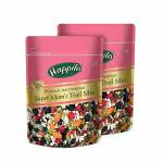 Happilo Premium International Supermom Trail Mix 325g| Roasted Almonds, Pumpkin, Flax & Watermelon Seeds, Dried Cranberries, Blueberries, Afgan Black Raisins, Cherry | Superfood Mix Snack