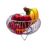 SQUARO ONLINE STORE Stainless Steel Multipurpose Fruit and Vegetable Basket Bowl Stand Dinning Table Basket Kitchen Accessories (Mataka Round Shape )