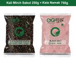 Goshudh Kala Namak 750g & Kali Mirch Sabut 250gm Combo Pack 1000g