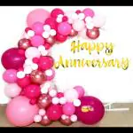 SV Traders Happy Anniversary/Wedding Anniversary Special Pink Theme Decoration Combo Of 47 Pcs-