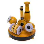 Pyengora Home Decoration Handmade Handicrafts Wooden Musical Showpiece for Livingroom, Brown color