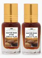 Menjewell Combo Pack Of 2PCs Attar(Kasturi Musk 5ML, Kasturi Musk 5ML) 10ML Attar Perfume (Floral)