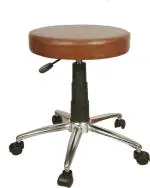 Sitwell Brown Fabric Study Cushion Stool With Revolving Mechanism