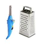Blue Wonder Dolphine Shape Electric Gas Lighter With Stainless Steel 4 in 1 Grater and Multicolour, Pack of 2