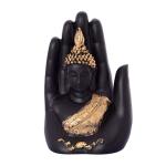 Giftingazebo Golden Handcrafted Palm Buddha Polyresin Showpiece