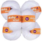 Simi Enterprise White Acrylic Wool, Baby Wool 4 Ply Wool Ball Hand Knitting Wool, Art Craft Soft Fingering Crochet Hook Yarn-Fbart-Hg (Pack Of 8)