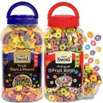 Swad Breakfast Cereal Fruit Stars N Moons & Fruit Rings (Multigrain Breakfast Cereal) 2 Jars, 605 g