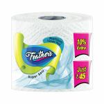 Feather's Premium 2 Ply Premium Toilet Tissue Roll Ultra-soft with 275 Pulls (Pack of 1)