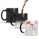 YuBingo Best Valentines Day Gift - Ceramic Coffee Mug, Printed Tea Cup, Sweetie Cat Cup from Husband to Wife Best Valentines Day Gift (Black Colour Changing Magic Mug, Magic, 320ML)