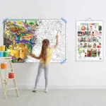 GOWOO Good Habits Chart and GIANT DRAGON COLOURING POSTER | SET OF 1 CHART and 1 POSTER | 