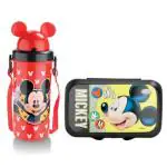 Jayco Mickie Mouse Big Multicolour Plastic Lunch Box and Water Bottle Set