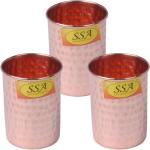 Shivshakti Arts (Pack of 3) C-184-3 Glass Set Water/Juice Glass (400 ml, Copper, Brown)