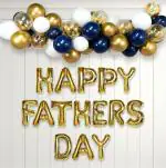 SPECIALYOU.IN Father's Day Decorations items with Navy blue and white balloons for decoration, golden balloons for decoration, Happy Fathers Day foil balloon set | Balloons for Decoration- 48 pcs