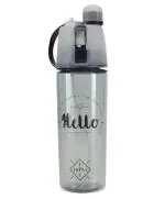 HOOM Black PC Made Mist Spray BPA-free, Anti-Leak Gym/Sports Sipper Plastic Water Bottle, 600ml