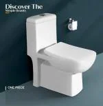 Clay Plus CUBA - Premium Grade Ceramic's One Piece Western Toilet Commode With Soft Close Slim Seat Cover-