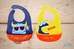 The Little Lookers Navy Blue & Yellow Silicone Adjustable Strap Feeding Bib (Pack of 2)