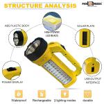 Pick Ur Needs Solar Emergency Rechargeable Long Range Search Light Emergency Light Torch (Yellow, 4 cm, Rechargeable)