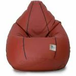 OHSTORE BRANDED BEAN BAG COVER/LUXURY BEAN BAG COVER FOR LIVING ROOM(SIZES AVAILABLE XXL,XXXL,JUMBO IN STOCK) FOR COMFORTABLE SITTING | PIECE OF 1 | COLOR-TAN WITH BROWN PAIPING | SIZE-XXL