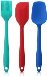 See Inside Silicone Non-Stick Spatula Brush Scraper for Cooking (Set of 3 Spatula Set) Non-Stick Spatula  (Pack of 3)