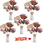 Festiko 24 Pieces Las Vegas Party Decorations, Casino Party Centerpiece Sticks Casino Cutouts For Baby Shower Birthday Party Casino Theme Party Centerpiece Sticks Table Toppers (Las Vegas)