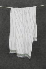 Thirsty Towel by Doctor Towels, Cambric Pin-stripe Bath Towel Forest Green Pack of 1 (76 x 152 cm)