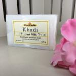 Khadi India Evergreen Natural Herbal Mint/Rosemarry Lavender/Goat Milk Soap (Pack of 3)